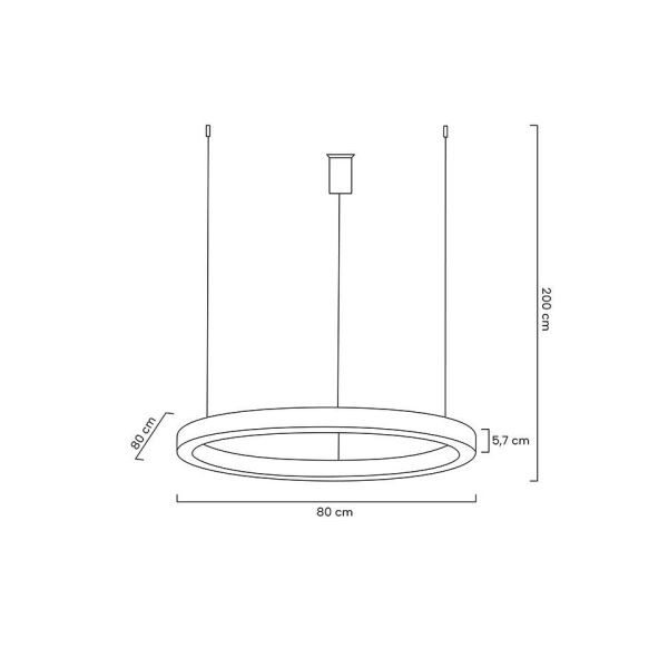 Lampa wisząca RING 80 srebrna - LED, stal polerowana